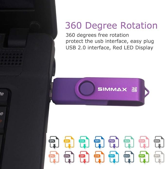 SIMMAX 32GB Memory Stick USB 2.0 Flash Drives - Gambar 2